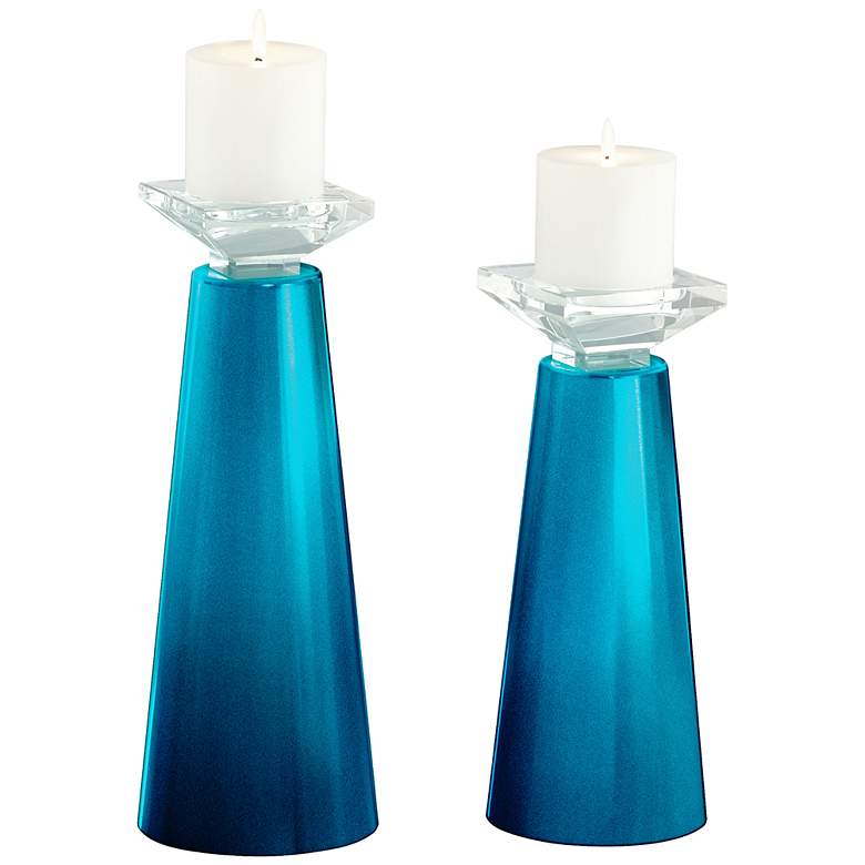 Image 1 Meghan Baja Metallic Glass Candle Holder Set of 2