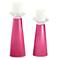 Meghan Blossom Pink Glass Pillar Candle Holder Set of 2
