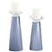 Meghan Blue Sky Glass Pillar Candle Holders Set of 2