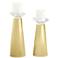 Meghan Butter Up Yellow Glass Pillar Candle Holders Set of 2