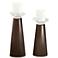 Meghan Carafe Brown Glass Pillar Candle Holder Set of 2