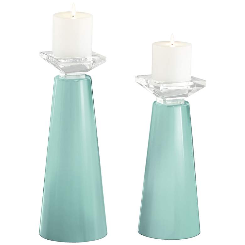 Image 2 Meghan Cay Glass Pillar Candle Holder Set of 2