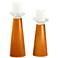 Meghan Cinnamon Spice Glass Pillar Candle Holders Set of 2