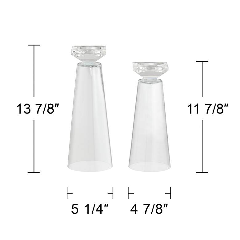Image 4 Meghan Clear Glass Fillable Pillar Candle Holder Set of 2 more views