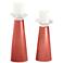 Meghan Coral Reef Glass Pillar Candle Holders Set of 2