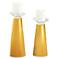 Meghan Goldenrod Glass Pillar Candle Holders Set of 2