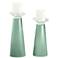 Meghan Grayed Jade Glass Pillar Candle Holder Set of 2