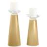 Meghan Humble Gold Glass Pillar Candle Holders Set of 2
