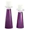 Meghan Kimono Violet Glass Pillar Candle Holder Set of 2