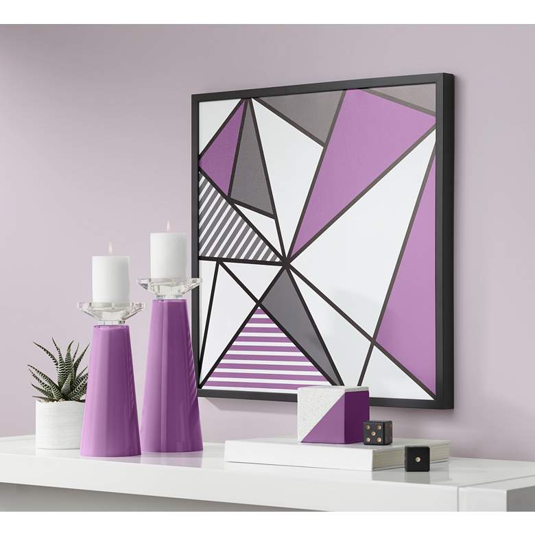 Meghan Kimono Violet Glass Pillar Candle Holder Set of 2 more views