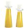 Meghan Lemon Zest Glass Pillar Candle Holder Set of 2