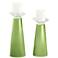 Meghan Lime Rickey Green Glass Pillar Candle Holders Set of 2