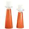 Meghan Nectarine Glass Pillar Candle Holder Set of 2