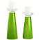 Meghan Neon Green Glass Pillar Candle Holder Set of 2