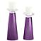 Meghan Passionate Purple Glass Pillar Candle Holder Set of 2