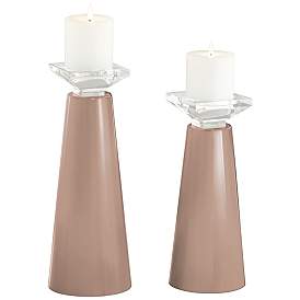 Image2 of Meghan Redend Point Glass Pillar Candle Holder Set of 2
