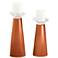 Meghan Robust Orange Glass Pillar Candle Holder Set of 2