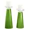 Meghan Rosemary Green Glass Pillar Candle Holder Set of 2