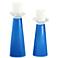 Meghan Royal Blue Glass Pillar Candle Holder Set of 2