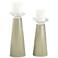 Meghan Sage Glass Pillar Candle Holder Set of 2