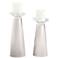 Meghan Smart White Glass Pillar Candle Holder Set of 2