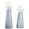 Meghan Take Five Blue Glass Pillar Candle Holder Set of 2