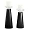 Meghan Tricorn Black Glass Pillar Candle Holders Set of 2