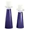 Meghan Valiant Violet Glass Pillar Candle Holders Set of 2