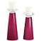 Meghan Vivacious Pink Glass Pillar Candle Holders Set of 2