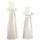 Meghan West Highland White Pillar Candle Holders Set of 2