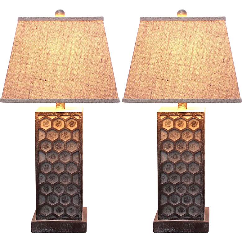 Image 1 Meilana Distressed Bronze Table Lamp Set of 2