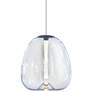 2_Mela 13 3/4" Wide Black LED Pendant w/ Dichroic Glass Shade