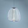 1_Mela 13 3/4" Wide Black LED Pendant w/ Dichroic Glass Shade