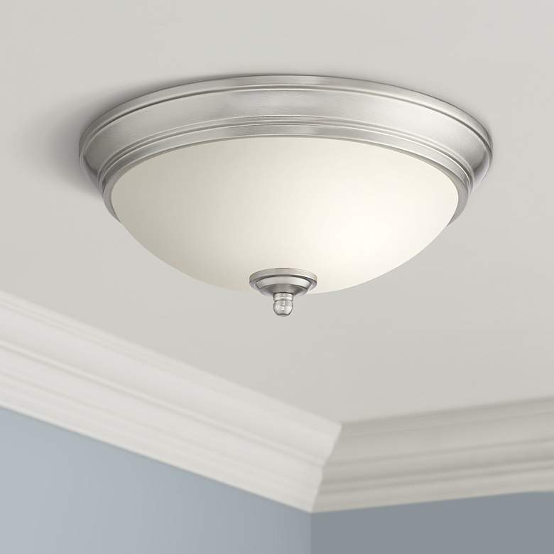 Image 1 Melana 10 3/4" Wide Brushed Nickel LED Ceiling Light
