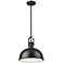 Melange 13 1/4" Wide Matte Black Dome Pendant Light