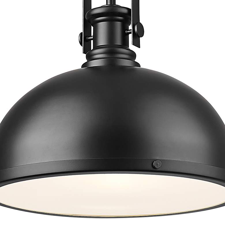 Image 2 Melange 13 1/4" Wide Matte Black Dome Pendant Light more views