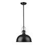 4_Melange 13 1/4" Wide Matte Black Dome Pendant Light more views