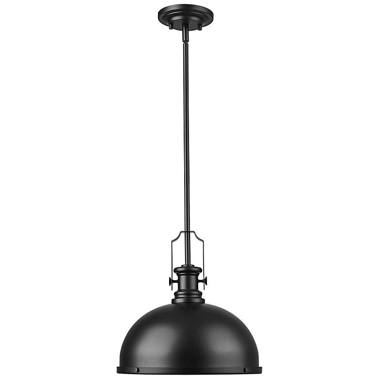 Image 5 Melange 13 1/4" Wide Matte Black Dome Pendant Light more views