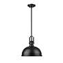 5_Melange 13 1/4" Wide Matte Black Dome Pendant Light more views