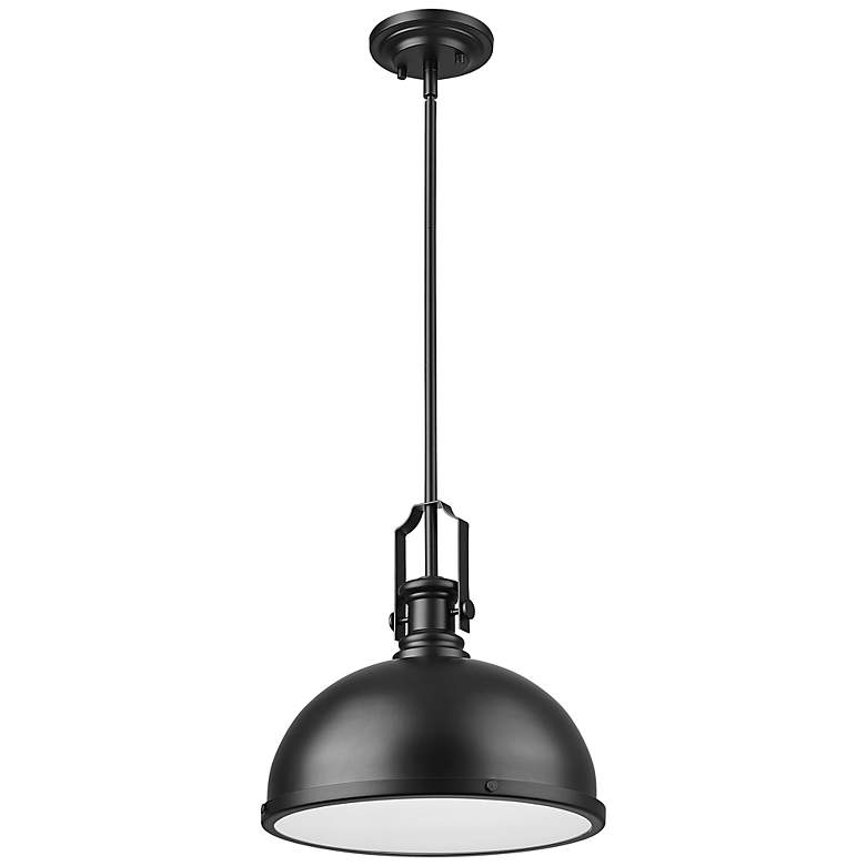 Image 6 Melange 13 1/4" Wide Matte Black Dome Pendant Light more views