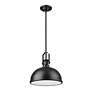 7_Melange 13 1/4" Wide Matte Black Dome Pendant Light more views