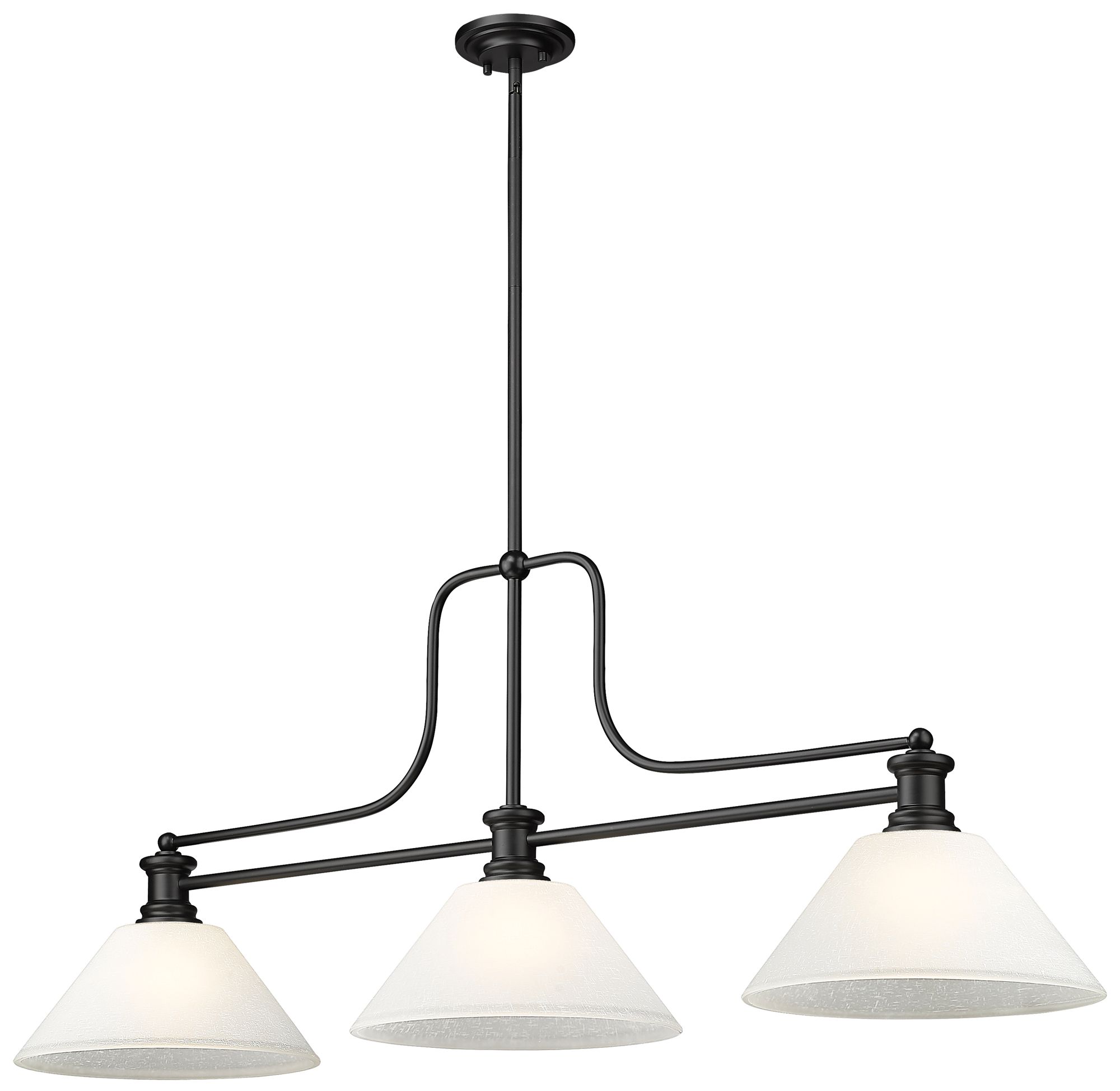 Melange 14" Wide Matte Black 3-Light Billiard Pendant