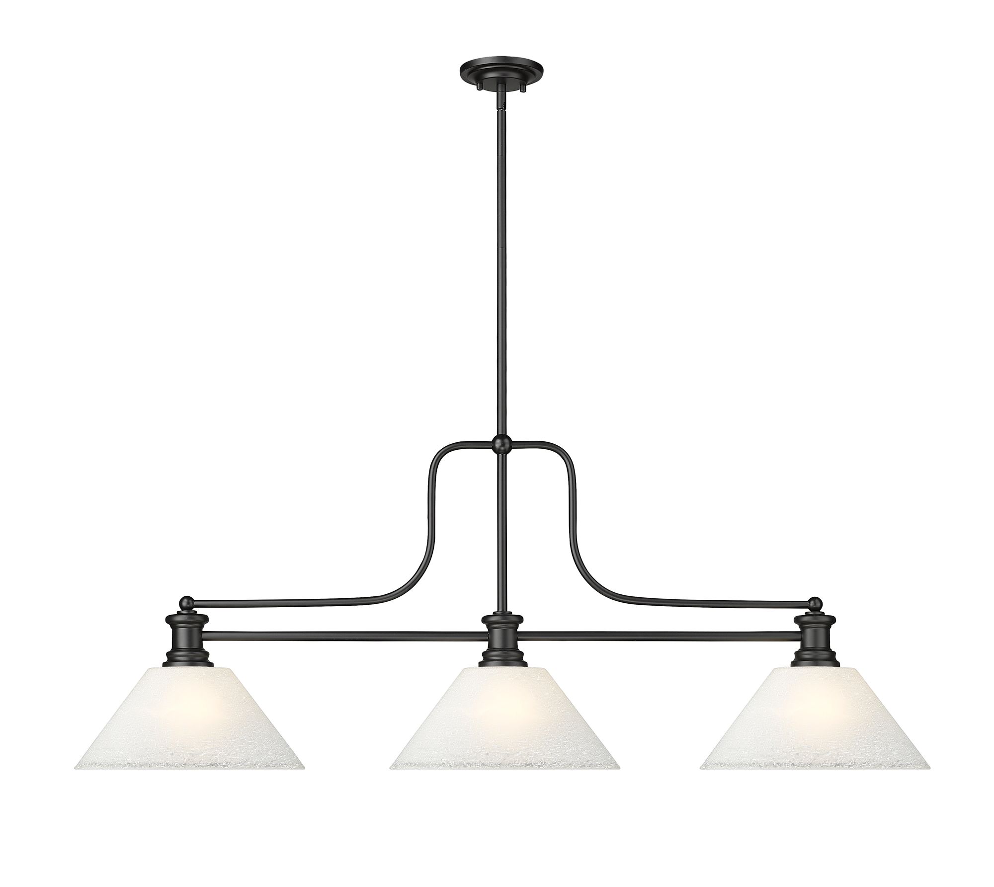 Image 2 Melange 14" Wide Matte Black 3-Light Billiard Pendant more views