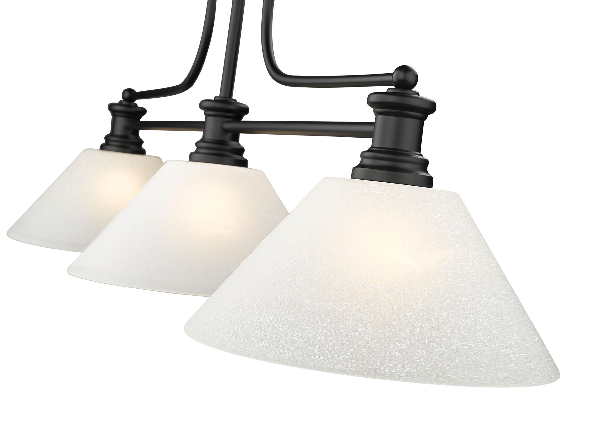 Image 4 Melange 14" Wide Matte Black 3-Light Billiard Pendant more views