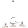 1_Melange 52" Wide Brushed Nickel 3-Light Billiard Pendant