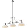 2_Melange 52" Wide Brushed Nickel 3-Light Billiard Pendant more views