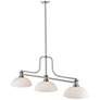 4_Melange 52" Wide Brushed Nickel 3-Light Billiard Pendant more views
