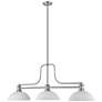 5_Melange 52" Wide Brushed Nickel 3-Light Billiard Pendant more views