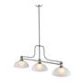 2_Melange 52" Wide Brushed Nickel 3-Light Billiard Pendant more views