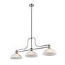 3_Melange 52" Wide Brushed Nickel 3-Light Billiard Pendant more views